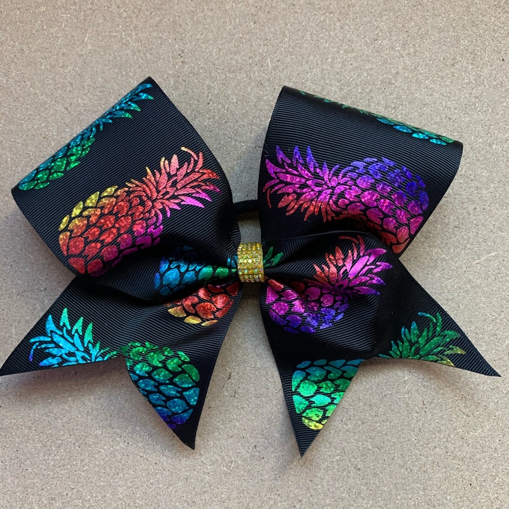 Rainbow Pineapple Cheer Bow
